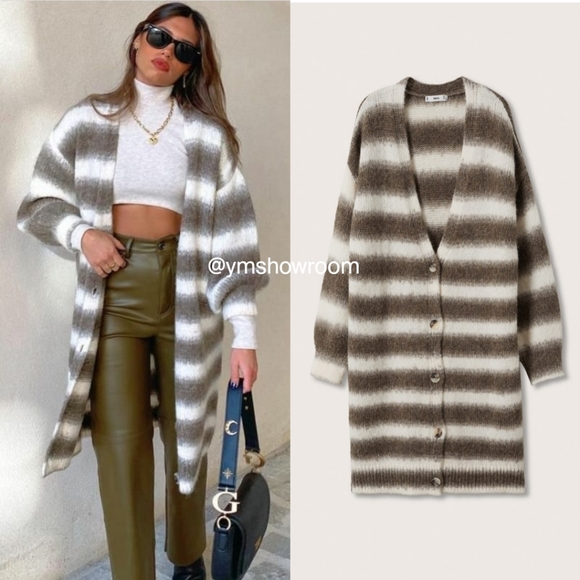 Mango Sweaters - 🔥Last 1🔥MANGO Striped knit cardigan